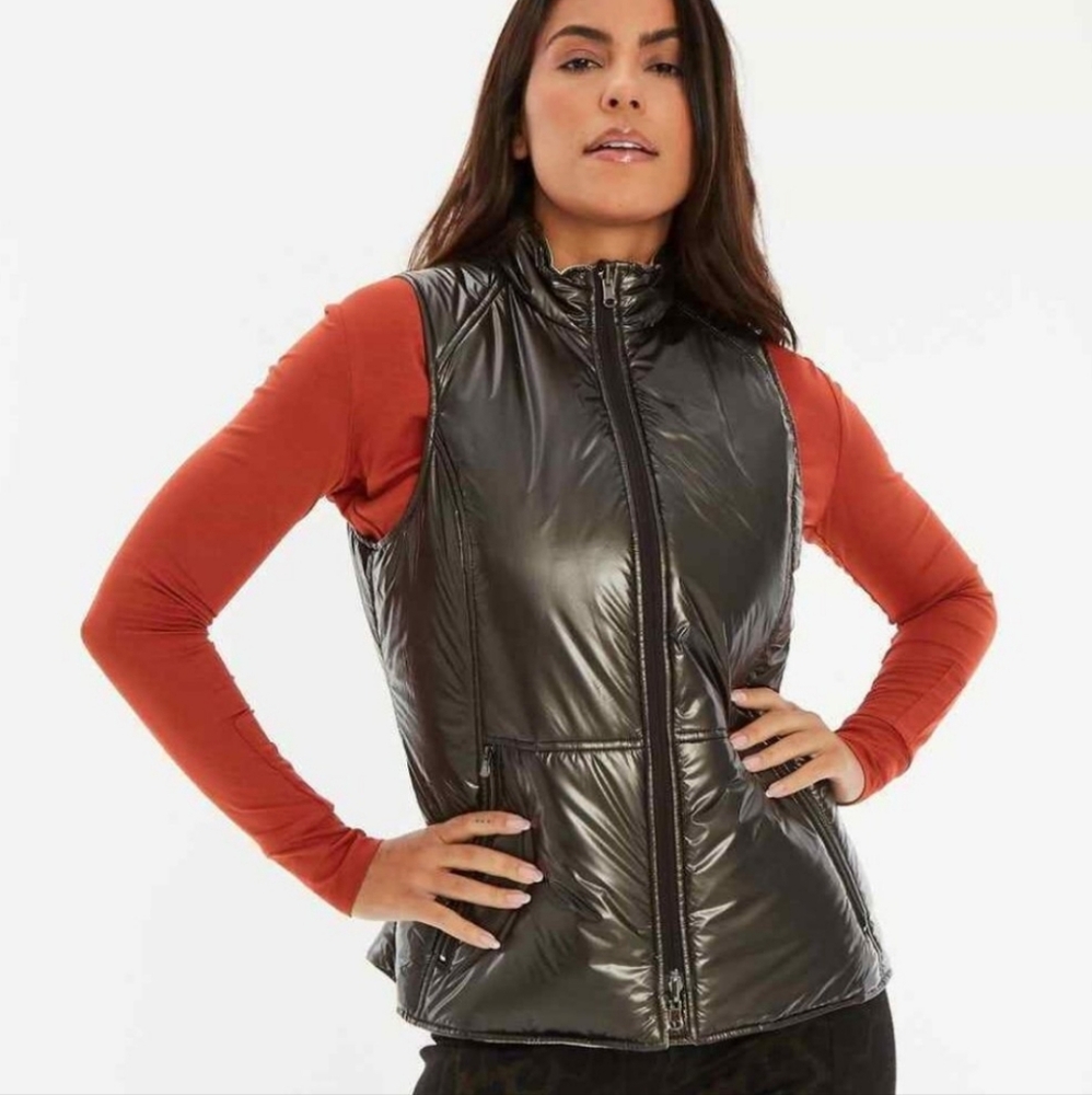 Anatomie Aarthi Insulated Reversible Vest Bronze Champagne Small Size